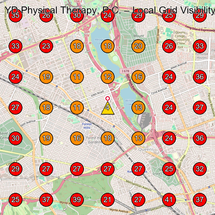 YD Physical Therapy, P.C. GeoGrid visibility map for Physical Therapy Clinic in Fresh Meadows